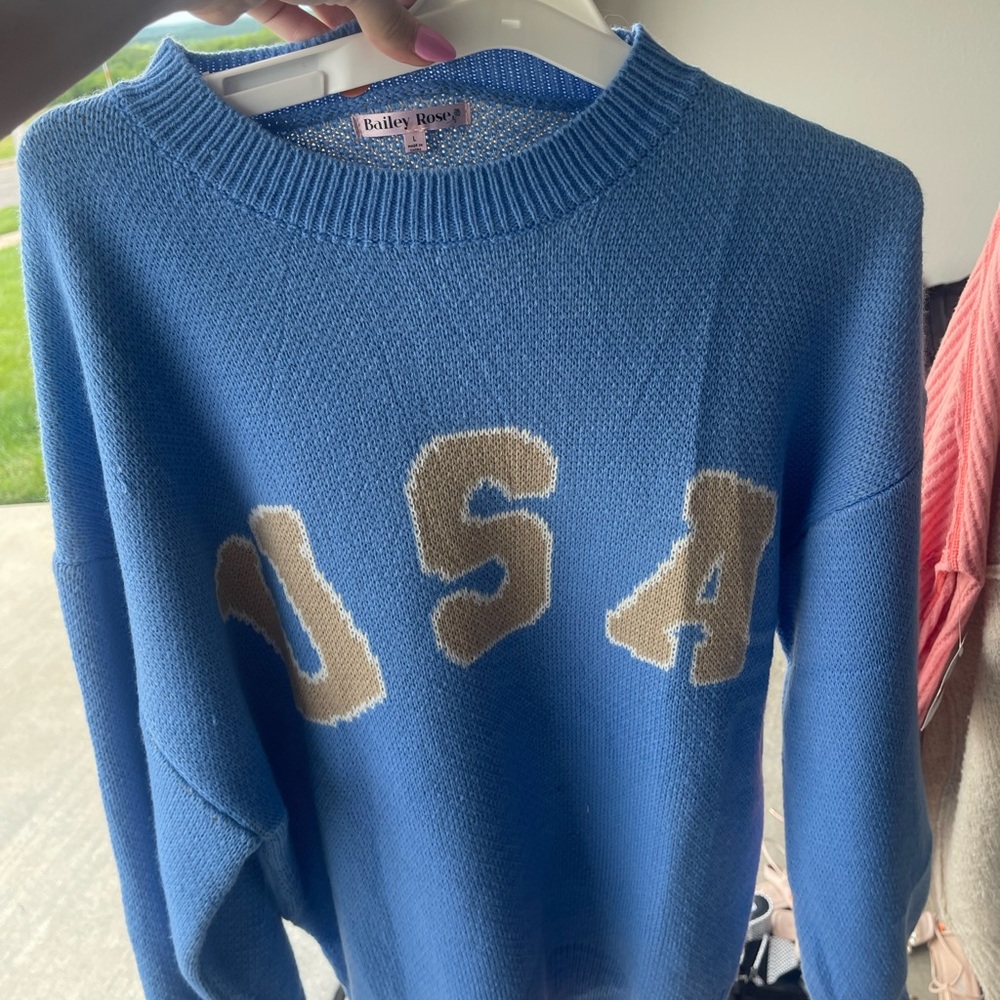 Blue USA Sweater